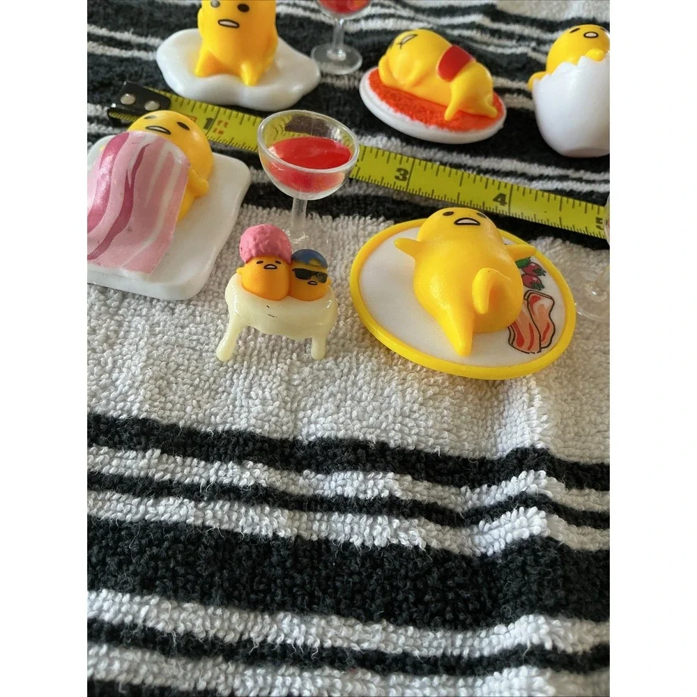 Lot Of Sanrio Gudetama Mini Figs Food Series Gashapon Egg Toast Bacon Rice + Cup